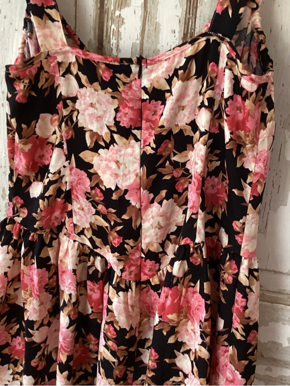 Cider Black Mini Dress with Pink Floral Print - NWT! - Size M - Picture 5 of 9